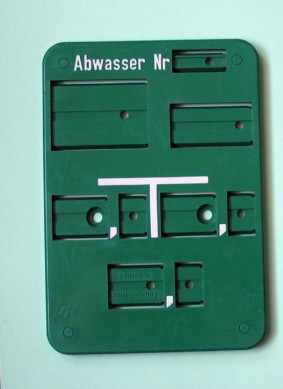 Leerschild Abasser Form B, incl. Zahlen- u. Buchstabenfelder