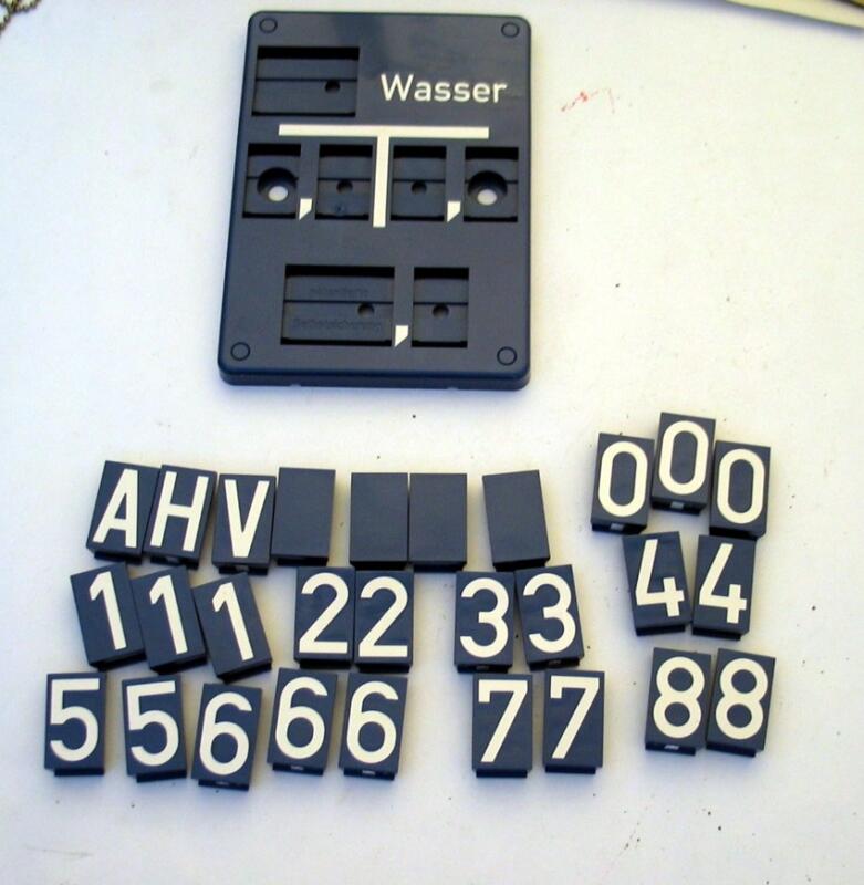 Leerschild Wasser Form C, incl. Zahlen- u. Buchstabenfelder