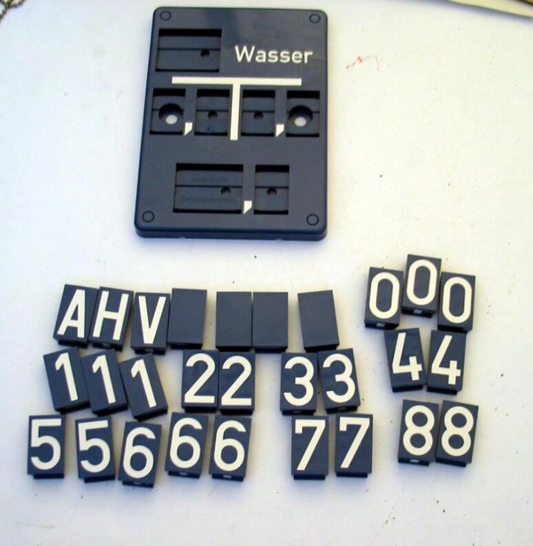 Leerschild Wasser Form C, incl. Zahlen- u. Buchstabenfelder